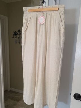 Umgee LMI Pants Linen Ankle Scallop